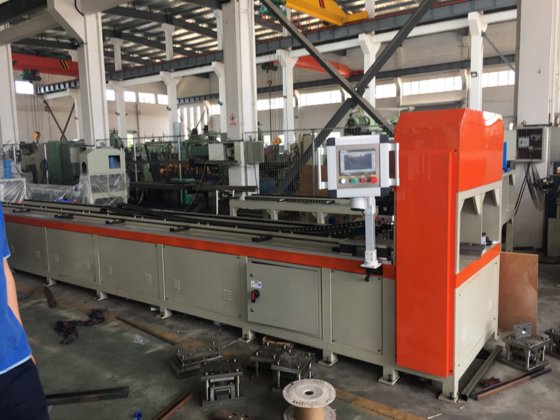 ダブルヘッド6m3m金属パイプ管穴あけ切断機