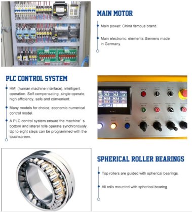 W12 油圧式 4 ロール対称板曲げローラーマシン価格