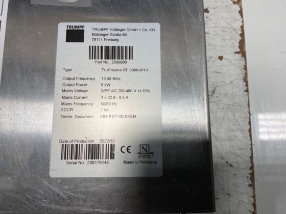 通快 RF 3000-6/13 发生器