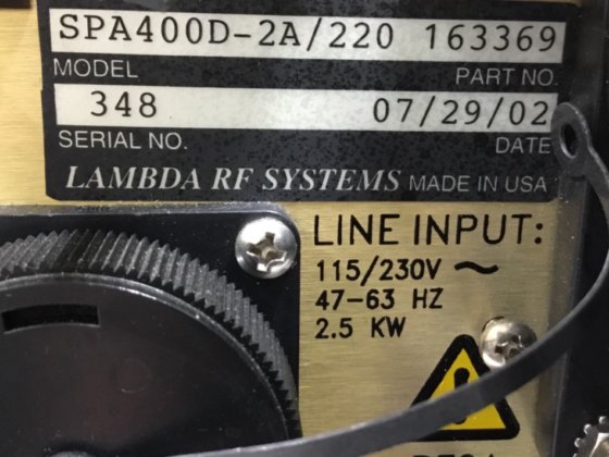 ラムダ SPA 400 ジェネレーター