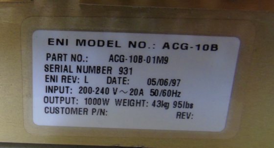 ENI ACG-10B 発電機