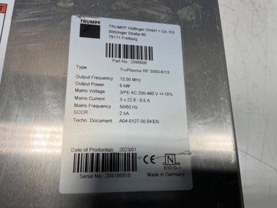 通快 RF 3000-6/13 发生器