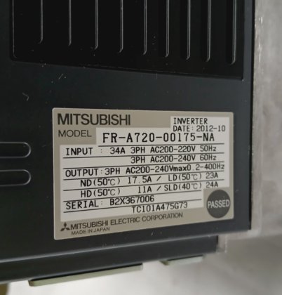 三菱 FR-A720-00175-NA A700 交流变频器 (BR4C.4b7)