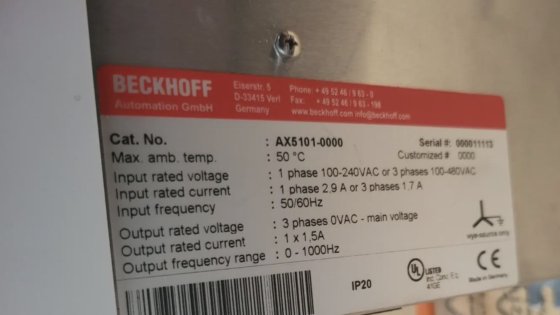 Beckhoff ax5101-0000 伺服驱动器 + 5m