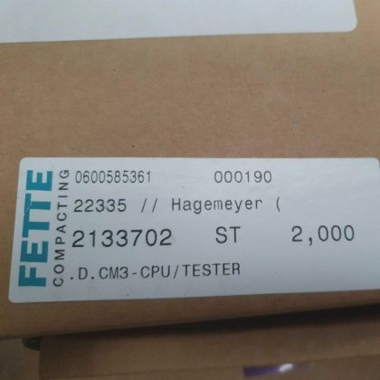 FETTE COMPACTING CPU-TESTER PLATINE D
