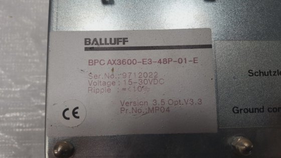 BALLUFF BPC AX 3600-E3-48P-01-E POSITIES-CONTROLLER