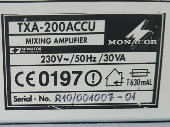 MONACOR TXA-200 TXA-200ACCU 混音放大器 (BR6.2)