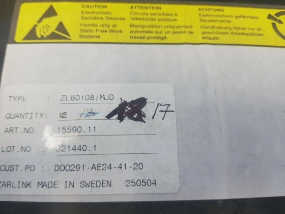 ZARLINK ZL60108/MJD 每批 35 件。