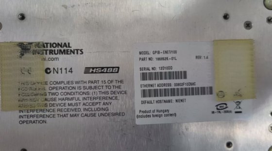 NATIONAL INSTRUMENTS GPIB-ENET/100