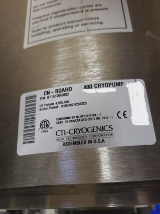 CTI-CRYOGENICS 8116109G002 400クライオポンプ（アネックスクレート）