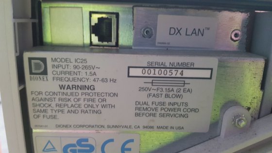 DIONEX IC25 イオンクロマトグラフ（RBD7.2）