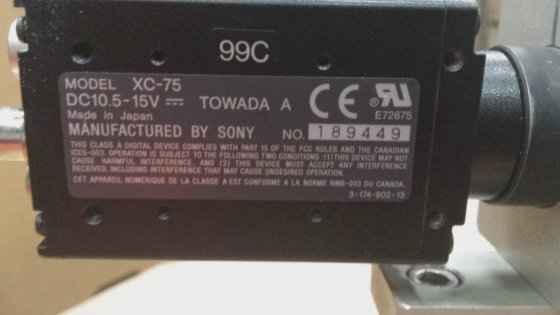 工業用ビジョン検査システム ソニーXC-75カメラ、LFV-CP-18-BL、タムロンレンズ付き