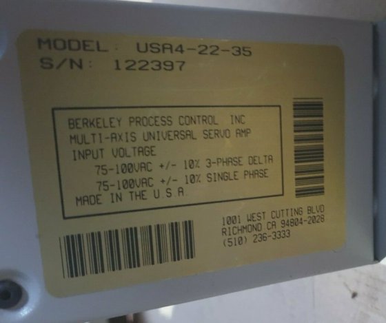 BERKELEY PROCESS CONTROL USA4-22-35 多轴伺服放大器