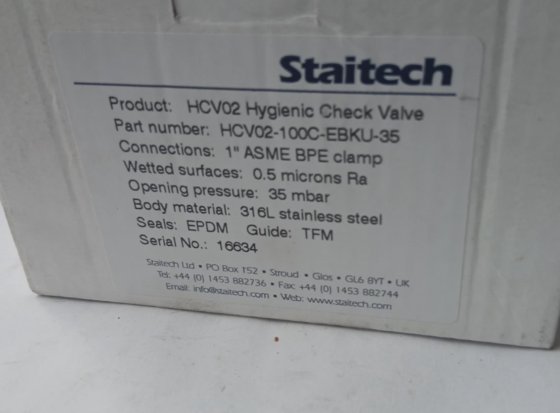 STAITECH HCV02 1/2" 316L ステンレス鋼