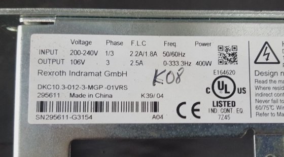 REXROTH Indramat Ecodrive DKC10.3-012-3-MGP-01VRS