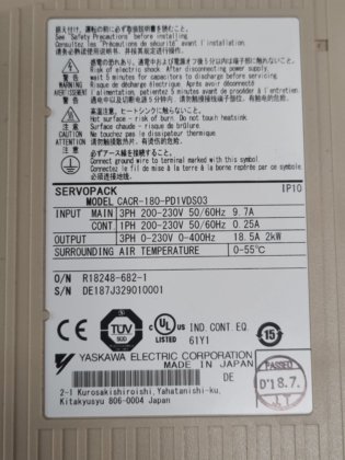 YASKAWA CACR-180-PD1VDS03 XU-DSCC0200-E SEVOPACK COM