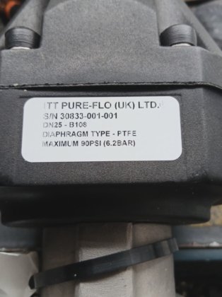 ITT PURE FLO DN25-B108 聚四氟乙烯隔膜阀