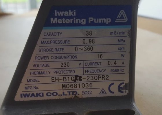 IWAKI EH-B10FC-230PR2 计量泵 (U9.3B4)