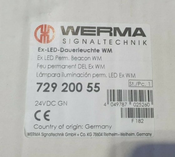 WERMA 灯塔，ATEX，永久性 LED，WM 24VDC 72930055