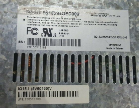 IQ AUTOMATION FS150SDOEDDSG 15' DISPLAY