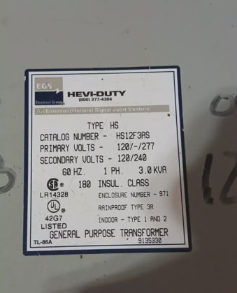 EGS HEVI-DUTY HS12F3AS HS 单相