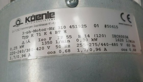 Koenle K71K4BTH 3ph 电机 31045192501