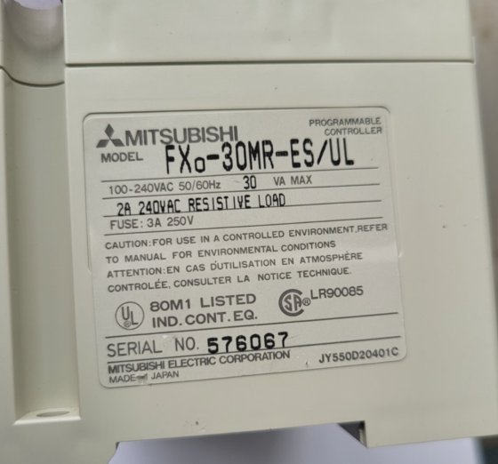 MITSUBISHI FX0-30MR-ES/UL FXO-30MR-ES/UL PROGRAMMERBARE CONTROLLER