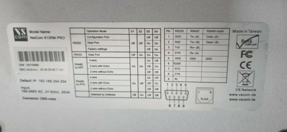 NETCOM 813 RM PRO Ethernet