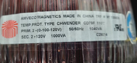 Amveco Magnetics MT1000DS 1000VA 医疗级环形隔离变压器
