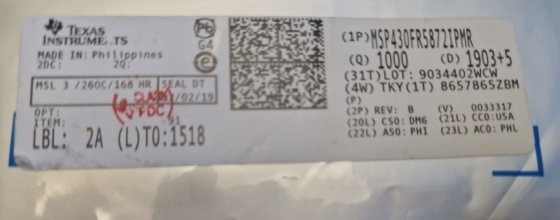 MSP430FR5872IPMR 德州仪器公司 16 位微控制器 全新约