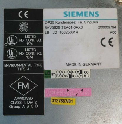 西门子6AV3525-3EA01-0AX0操作面板(R6S2.4)