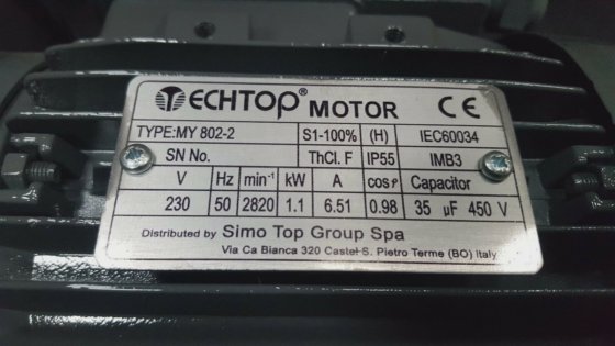 ECHTOP MY802-2 1.1KW 230v 电机