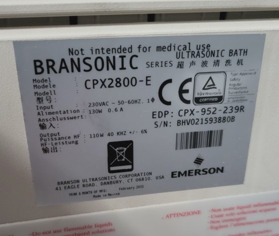 ブランソニック CPX2800-E 超音波洗浄機 (RS5.4)