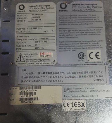 LUCENT DSLTR100-AC TERMINADOR com DMX-SL-OC3A
