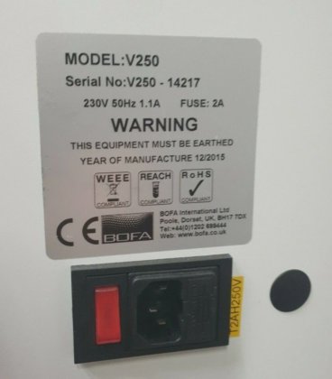 BOFA V250 ヒュームエクストラクター（モーターシェルフ）