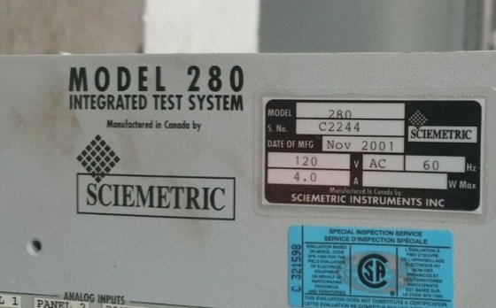 sciemetric 280統合テストシステム（R03.2）