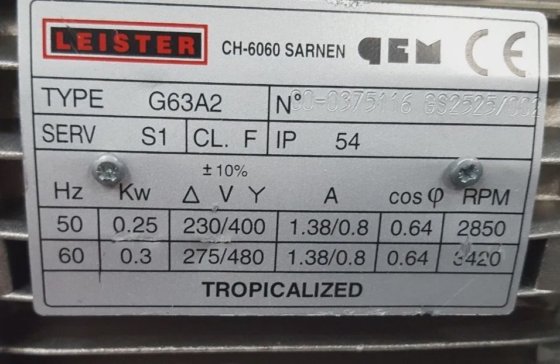 LEISTER G63A2 真空鼓风机 联邦快递运输