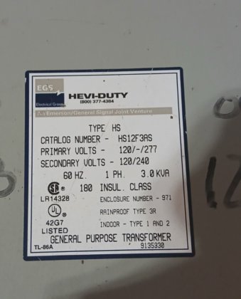 EGS HEVI-DUTY HS12F3AS HS 单相