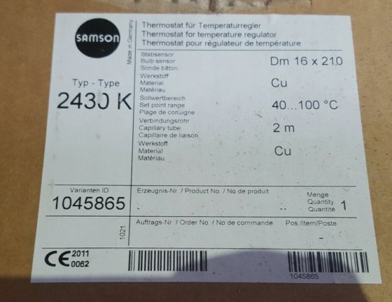 SAMSON 2430K 温度调节器 (R1S-1.2)