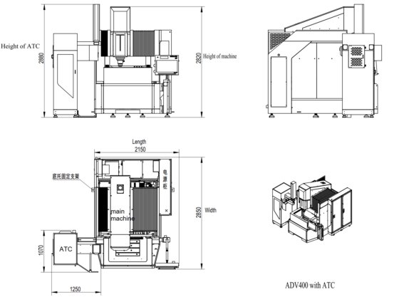 ADV400 带自动升降槽的数控电火花加工机床