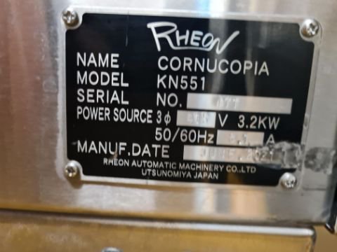 Rheon KN551 HIGH PERFORMANCE ENCRUSTING MACHINE, serial no. 471, year ...