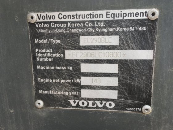 VOLVO EC290BLC