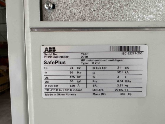 2019 9x ABB Safeplus CVC RMU