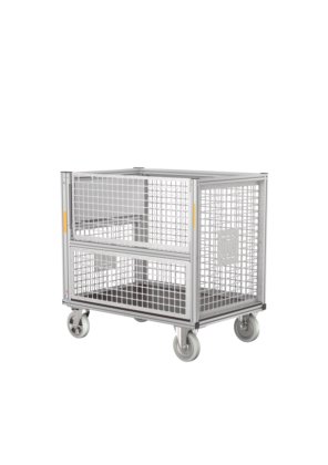 Rollcontainer mit Gitterbox hoch