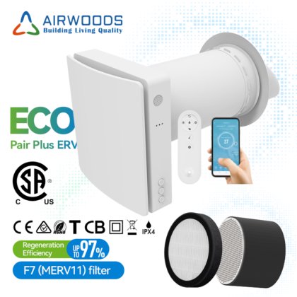 Airwoods Eco Pair Plus 单间能量回收通风机