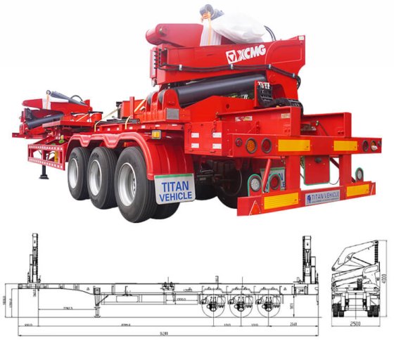 3 Axle 40 Ft Container