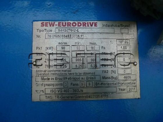 SEW X4KS270/B-E电机和变速箱
