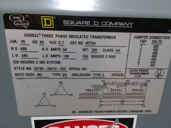 SQUARE D 45 KVA #83802