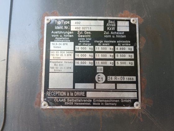 转让05年克拉斯class870青贮机青储机主机