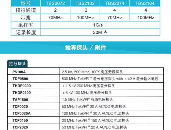 泰克TBS2000系列数字存储示波器
